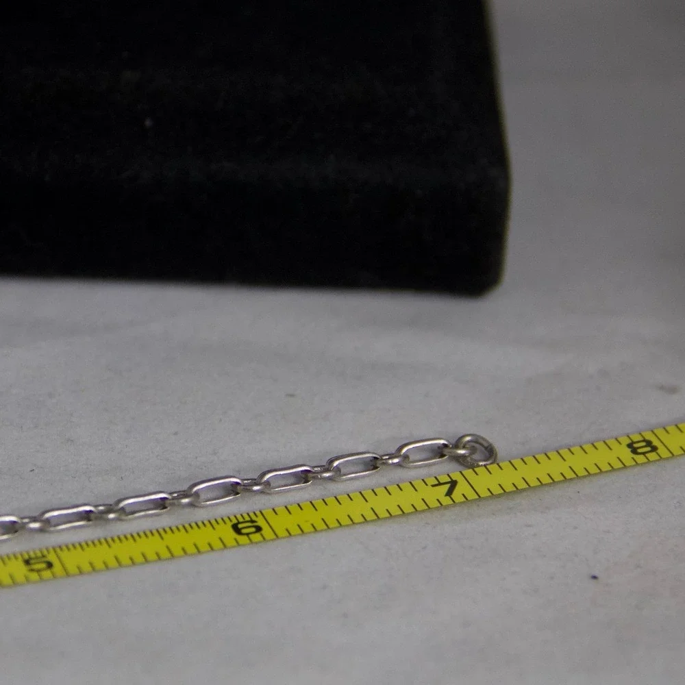 Vintage Sterling Silver 925 Textured Bar and Round Link Chain Bracelet 7.25in